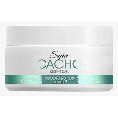 Pote da Máscara de tratamento No Poo da linha Macpaul Super Cacho, enriquecida com a tecnologia Algaloe.